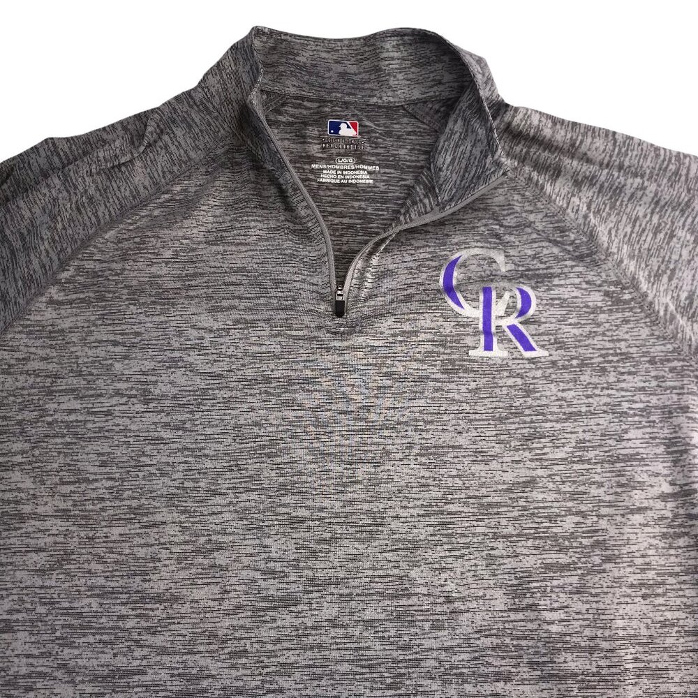 MLB Baseball Colorado Rockies Genuine Merchandise Zip Pullover Gray L